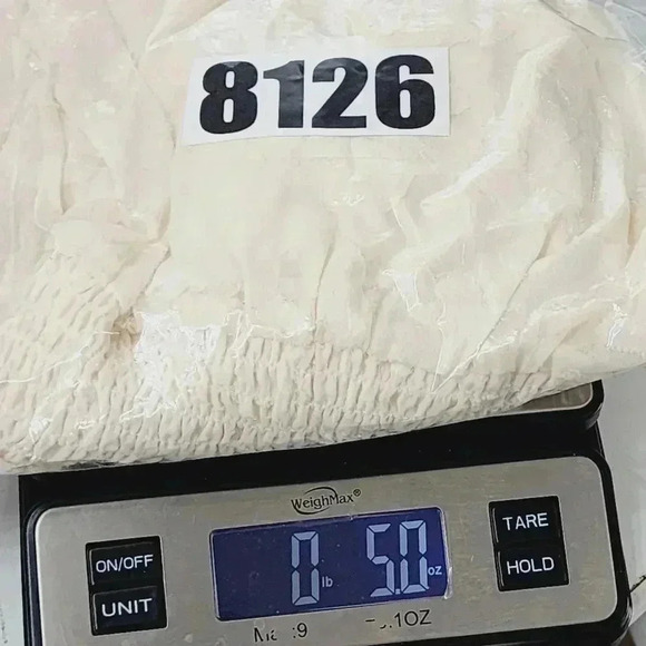 Sincerly Jules wrap textured balloon sleeve crop blouse L cream - Picture 7 of 7